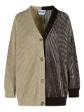 MOSCHINO JEANS two-tone ribbed cardigan - Brown