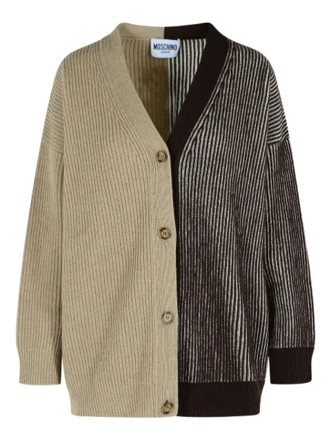 MOSCHINO JEANS two-tone ribbed cardigan
