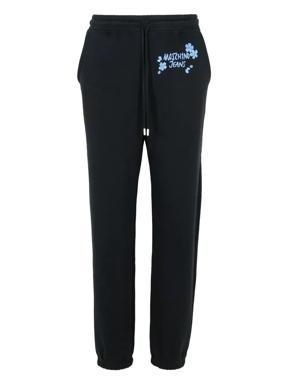 MOSCHINO JEANS Trainingsbroek met logo en bloemenprint Zwart