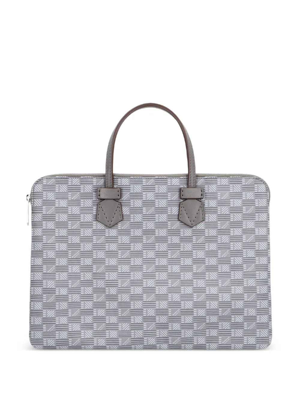 Moreau Granier canvas aktetas met print en rits Grijs