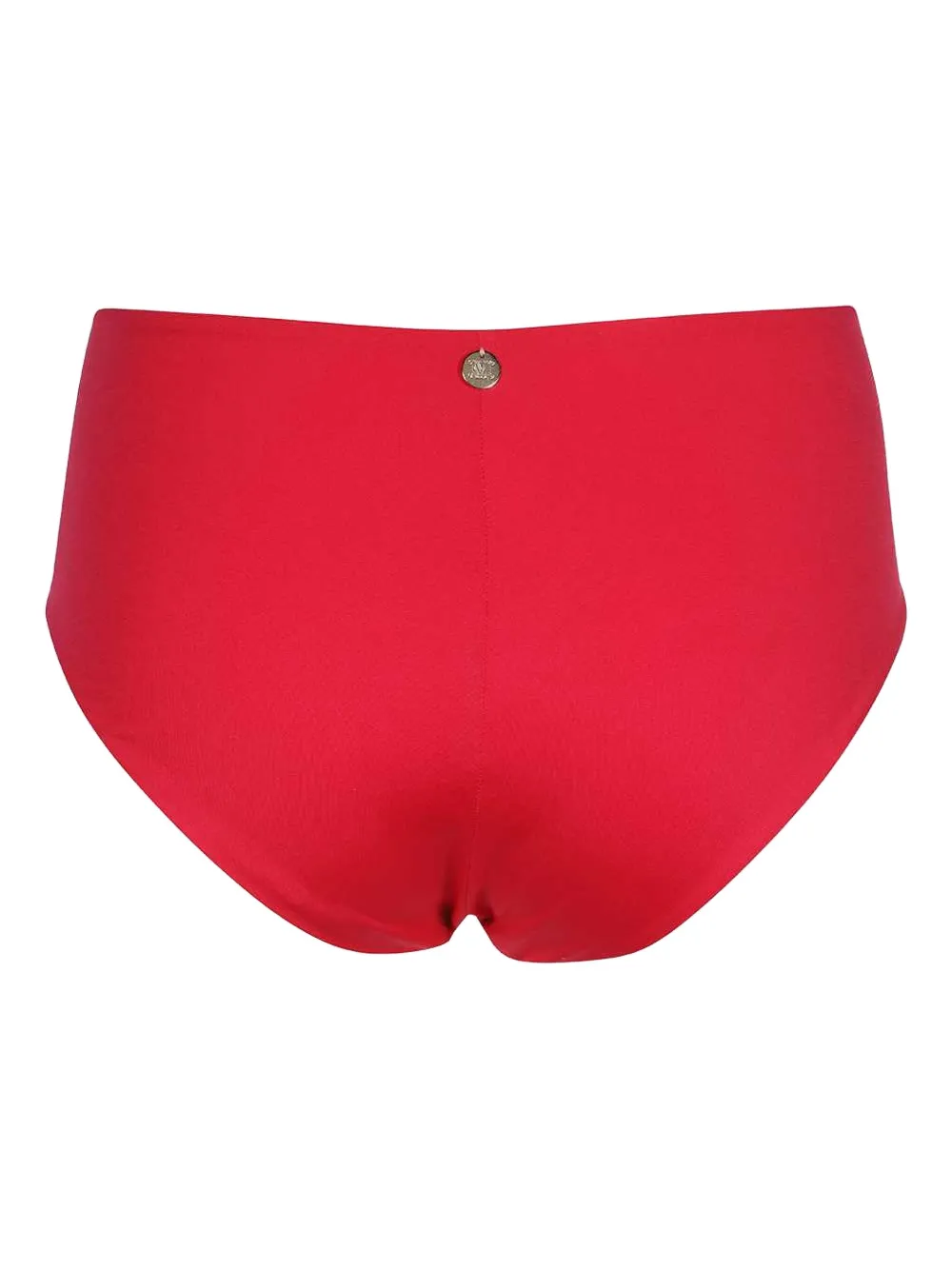 Max Mara high-waist logo-plaque bikini bottoms Rood