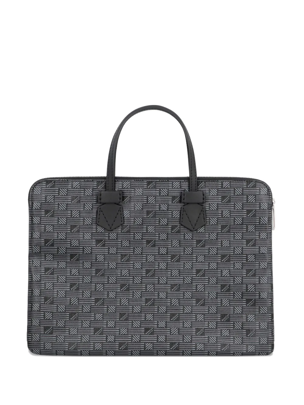 Moreau Granier canvas aktetas met print en rits Zwart