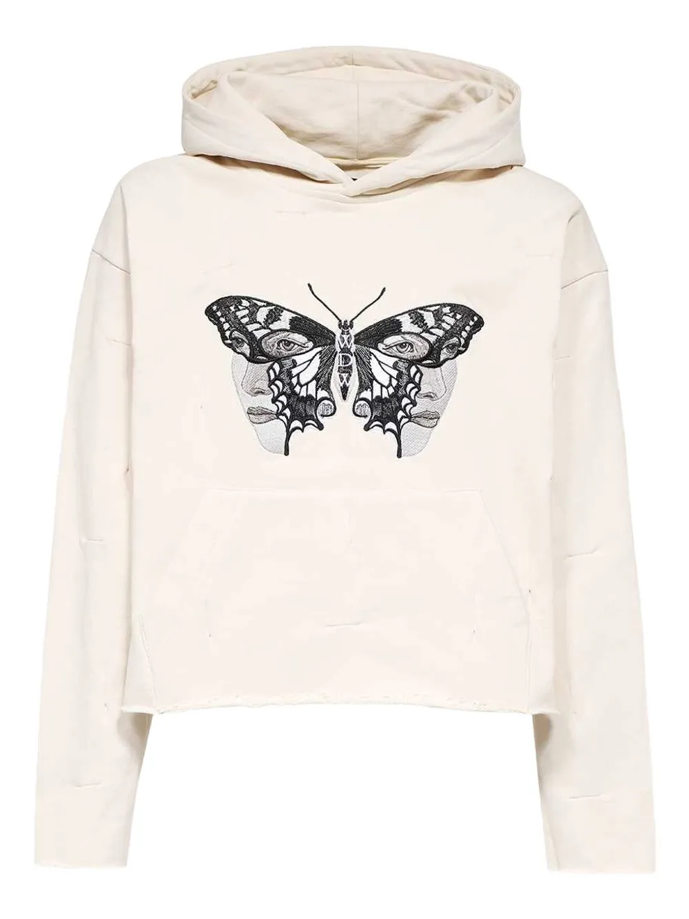 Who Decides War butterfly-embroidered hoodie | neutro | Image 1