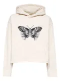 Who Decides War butterfly-embroidered hoodie - Neutrals