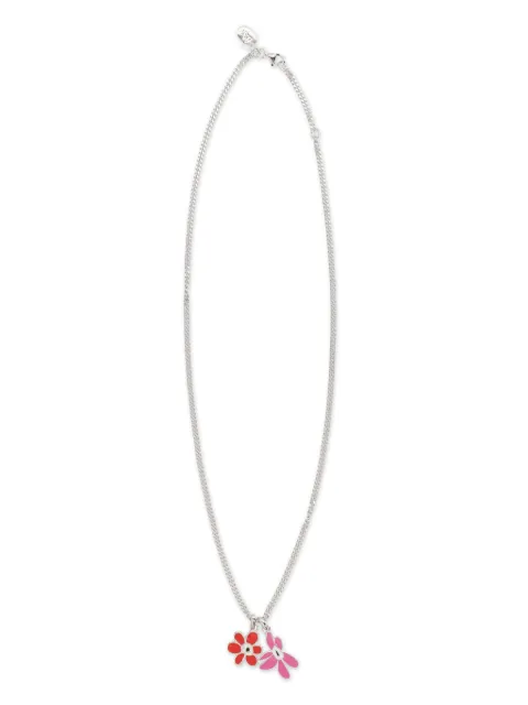 Perks And Mini flower-embellished silver necklace