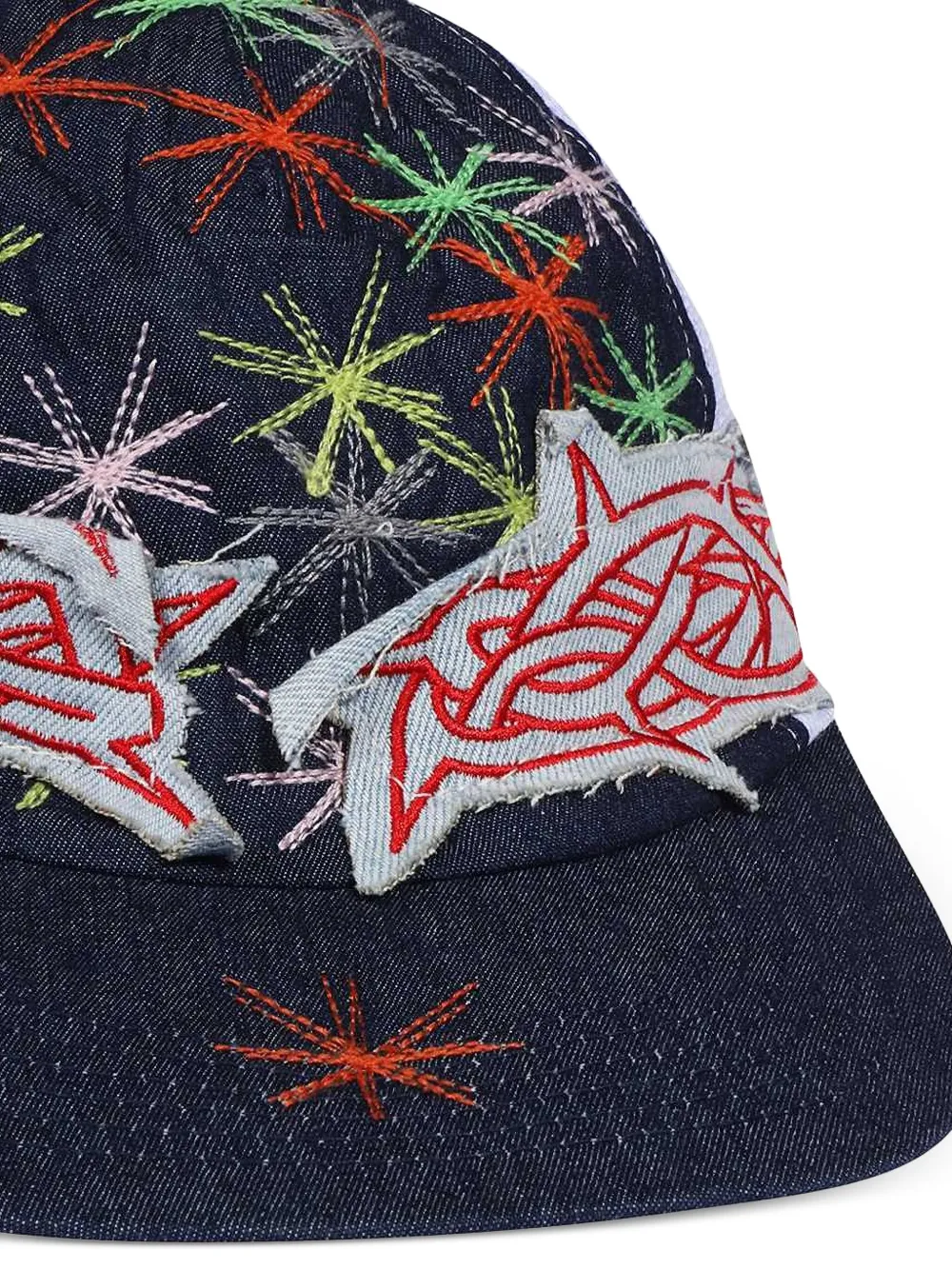  Who Decides War Star-embroidered Trucker Cap - Blue 