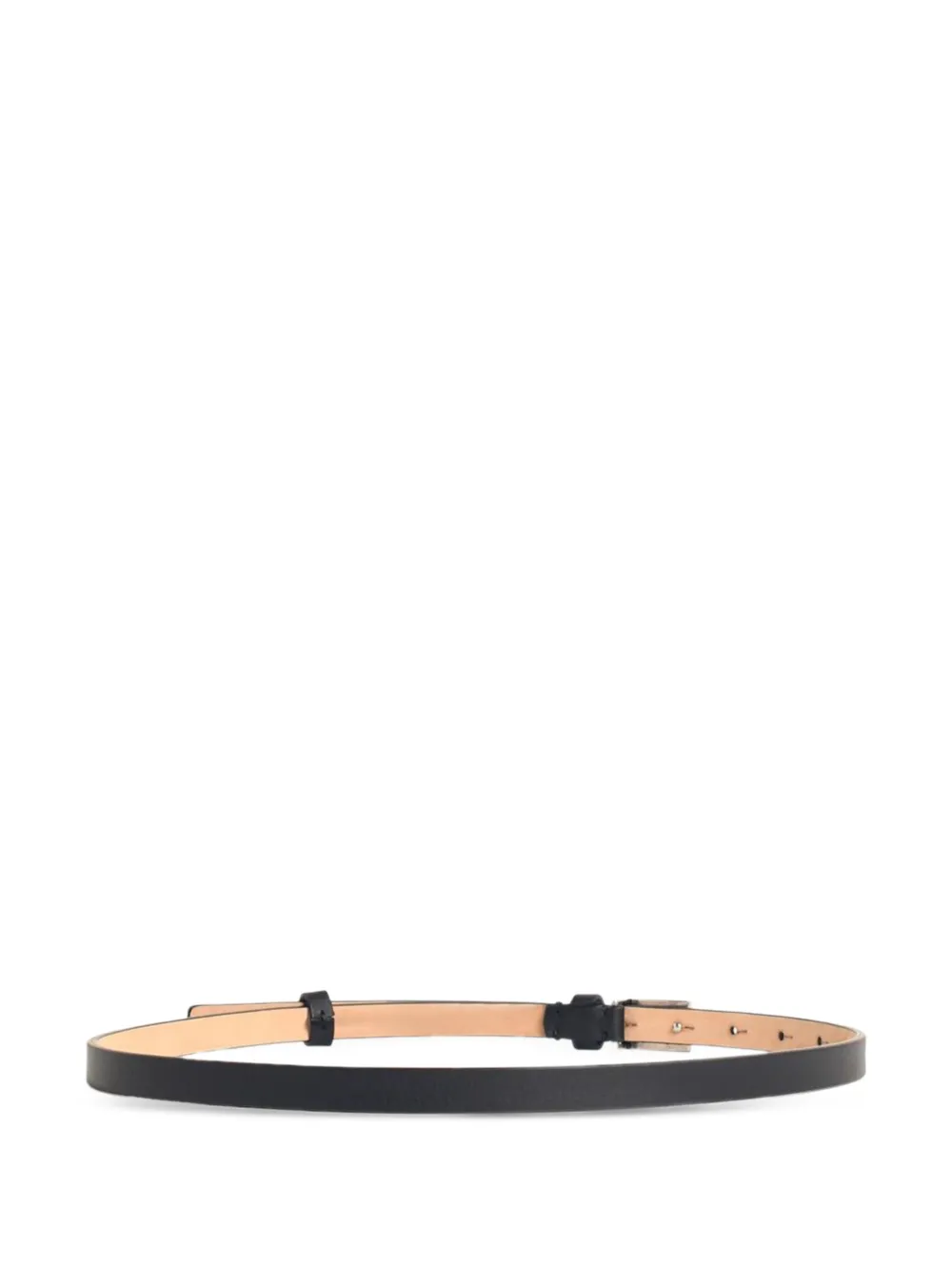 Max Mara Leren riem met logogesp - Zwart