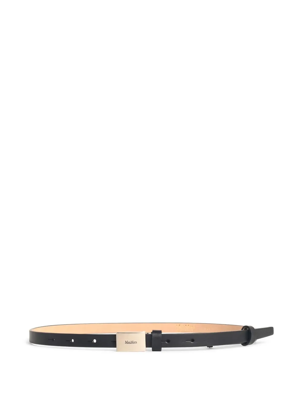 Max Mara leather logo-buckle belt - Black