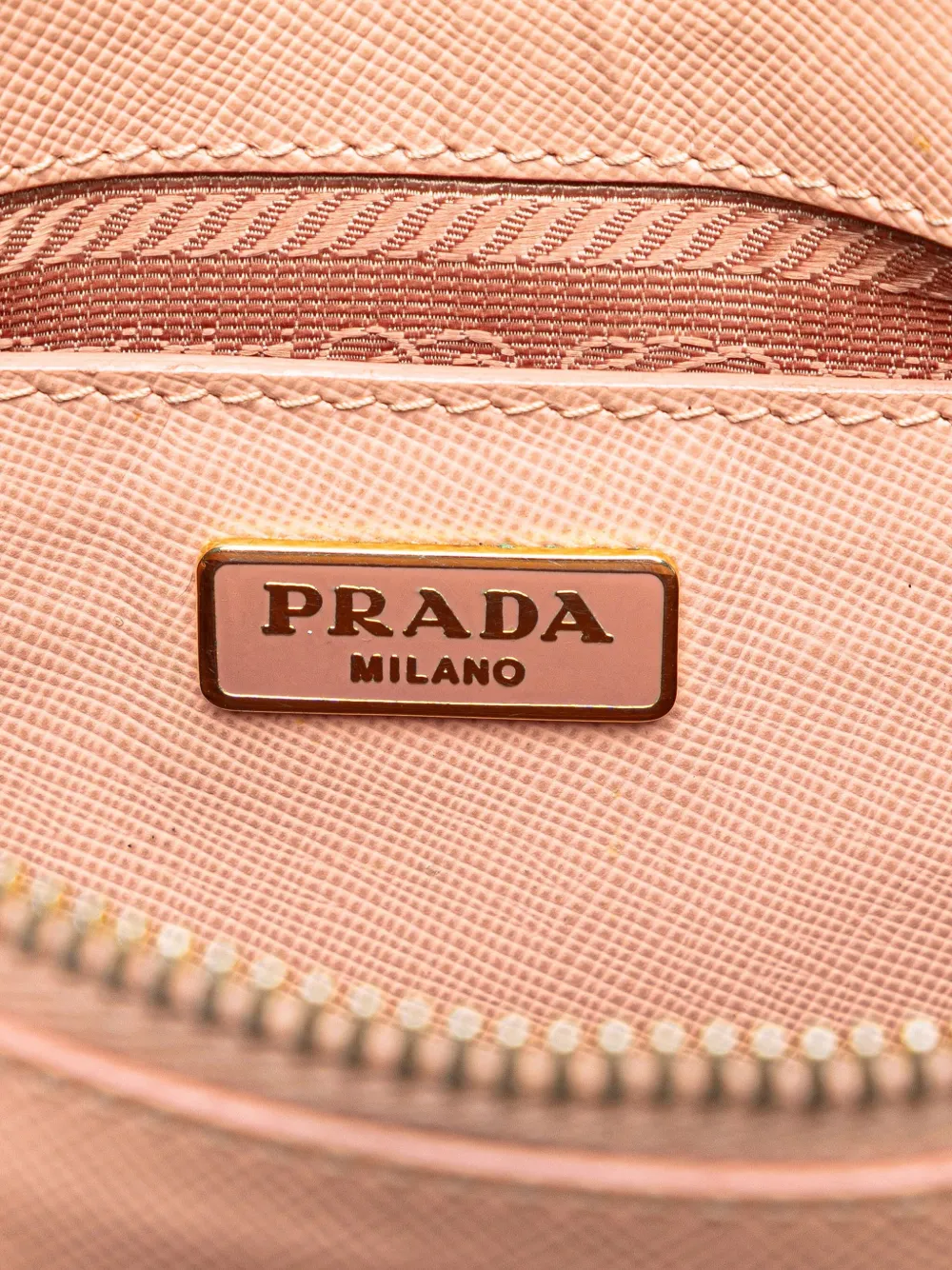 Pre-owned Prada 2000-2013 Mini Saffiano Lux Promenade Satchel In Pink