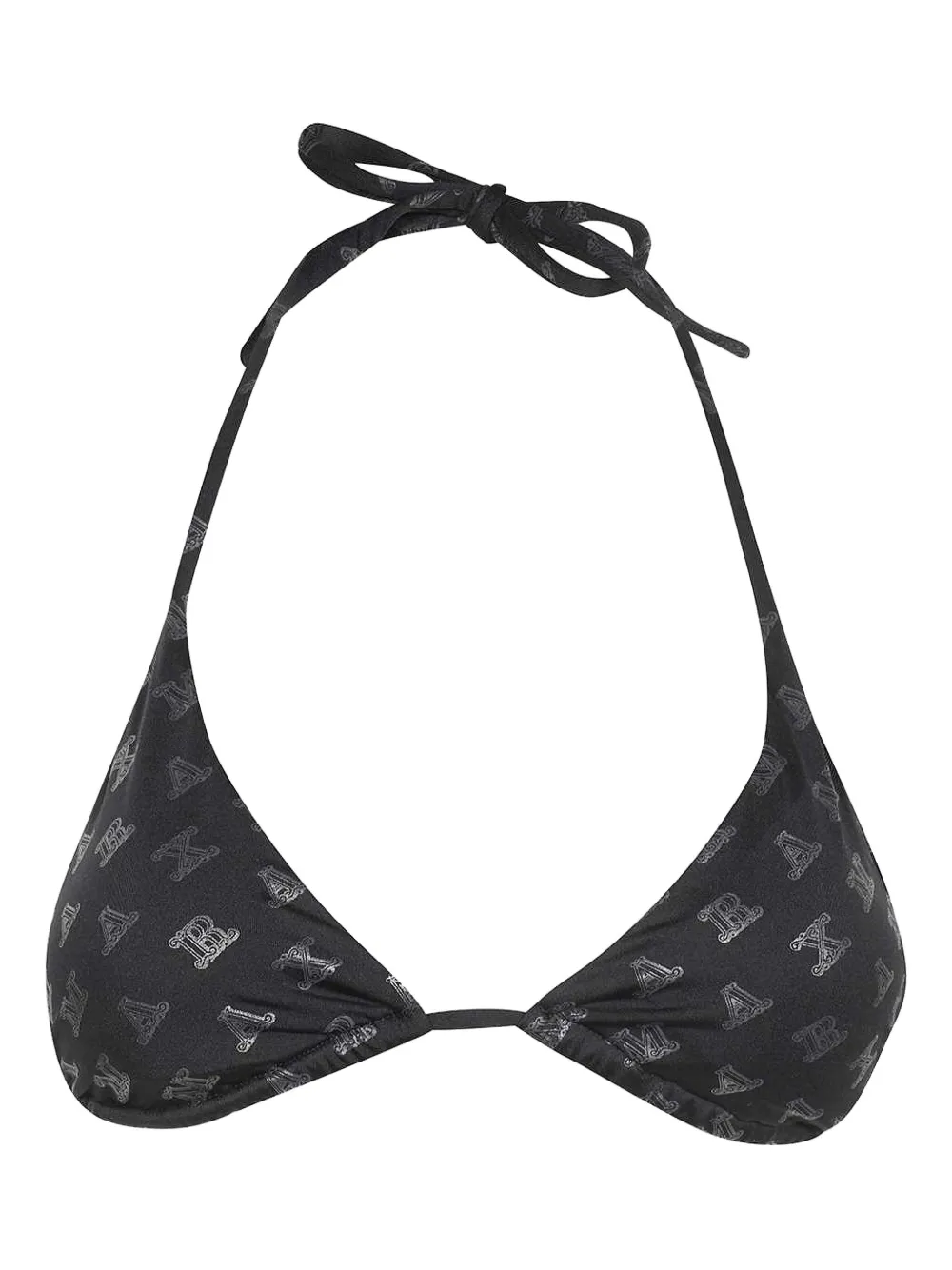Max Mara Logo-print Triangle Bikini Top In Black