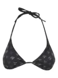 Max Mara logo-print triangle bikini top - Black