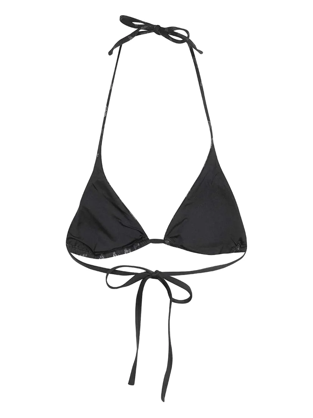 Max Mara Logo-print Triangle Bikini Top In Black