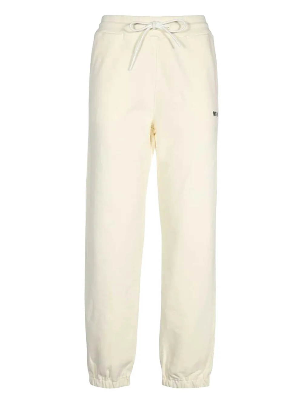 Msgm Logo-print Elasticated-cuff Track Pants In Neutral