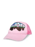 Who Decides War embroidered-patch trucker cap - Pink