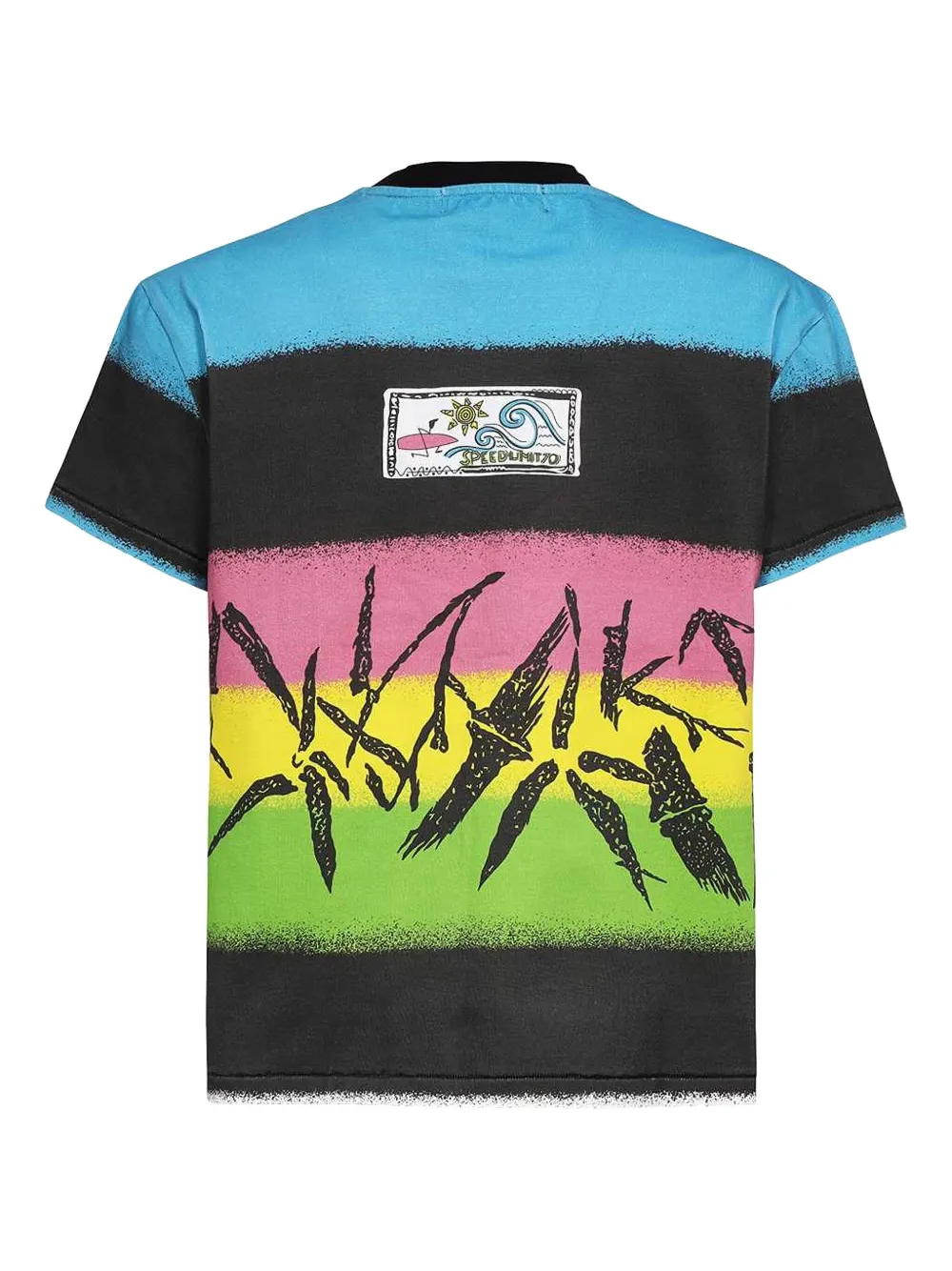 Who Decides War striped cotton T-shirt - Zwart