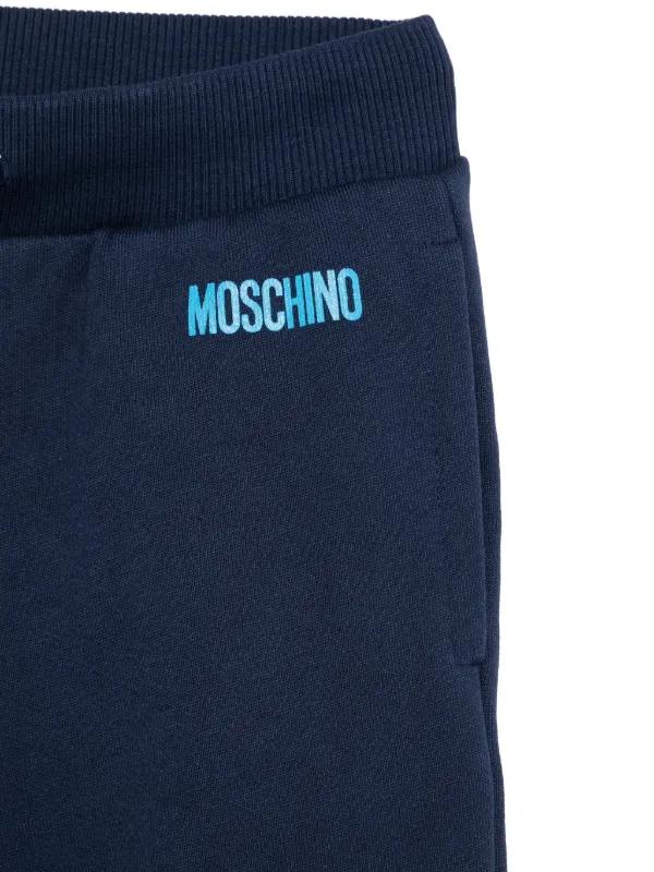 Moschino Kids Pants Con Estampado Del Logo Azul FARFETCH CO