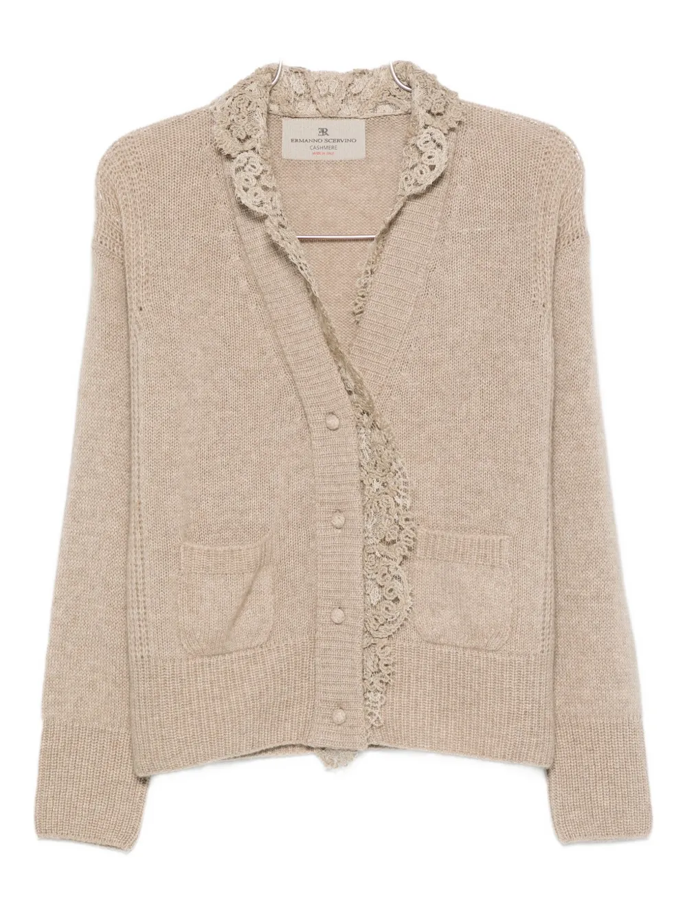 Ermanno Scervino lace-trimmed cardigan Beige