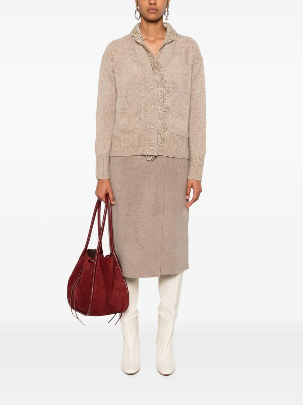 Ermanno Scervino lace-trimmed cardigan | Cardigans | Image 2