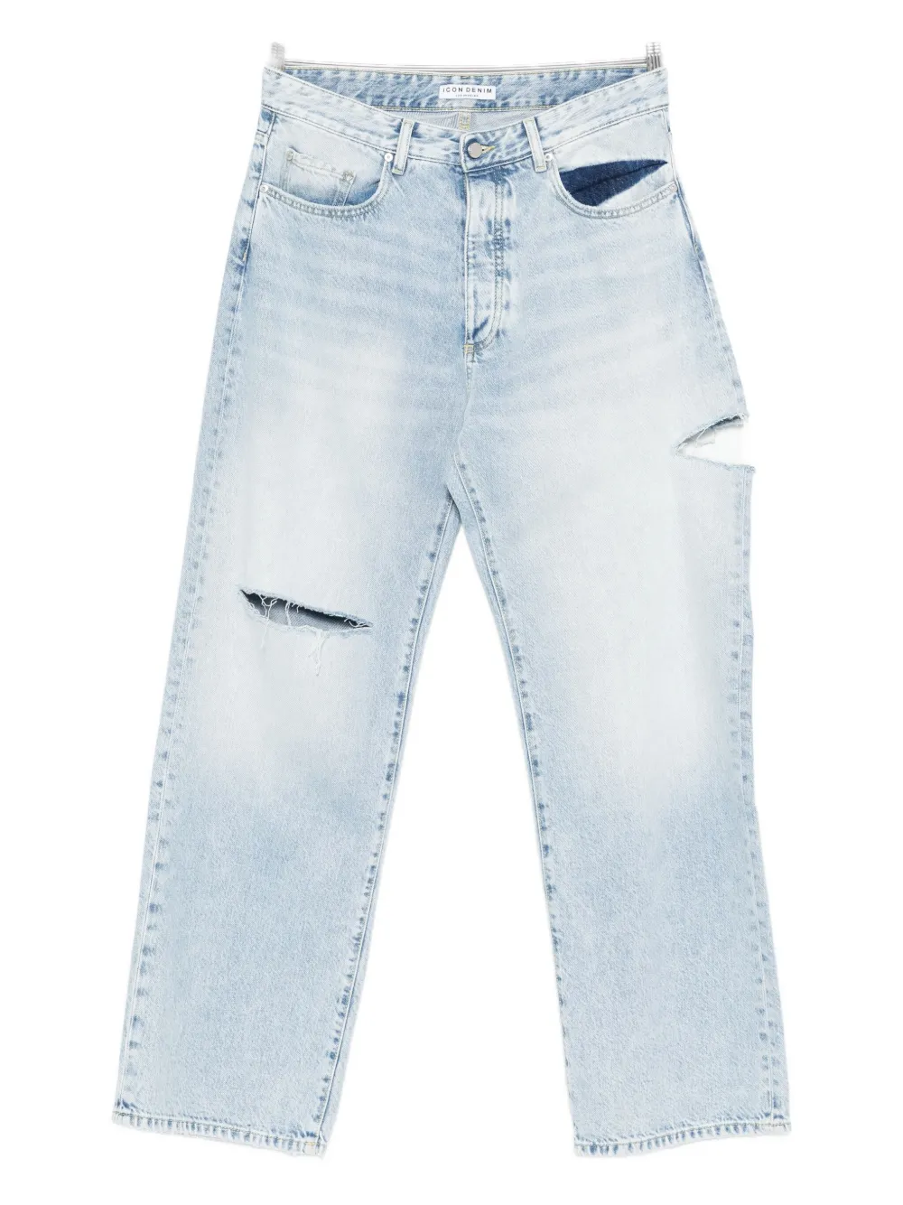ICON DENIM distressed faded jeans Blauw