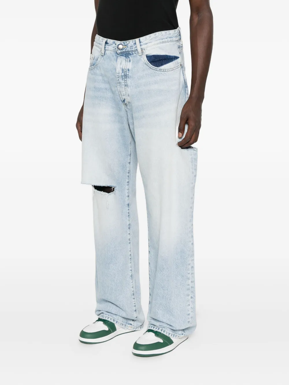 ICON DENIM distressed faded jeans Blauw