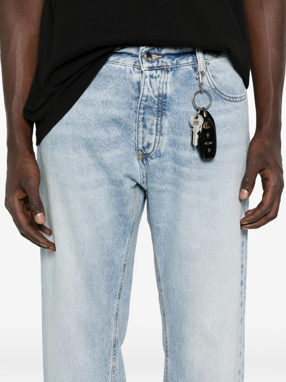ICON DENIM light-wash five-pocket denim jeans Blauw