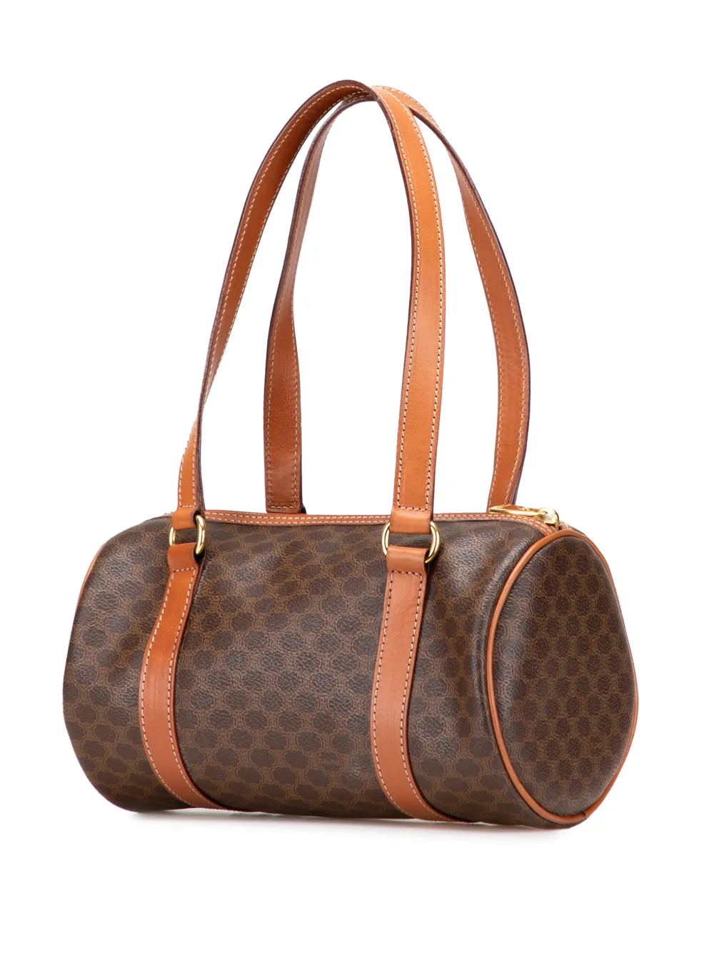 Pre-owned Celine 1995 Macadam Coated Canvas Shoulder Bag In Brown