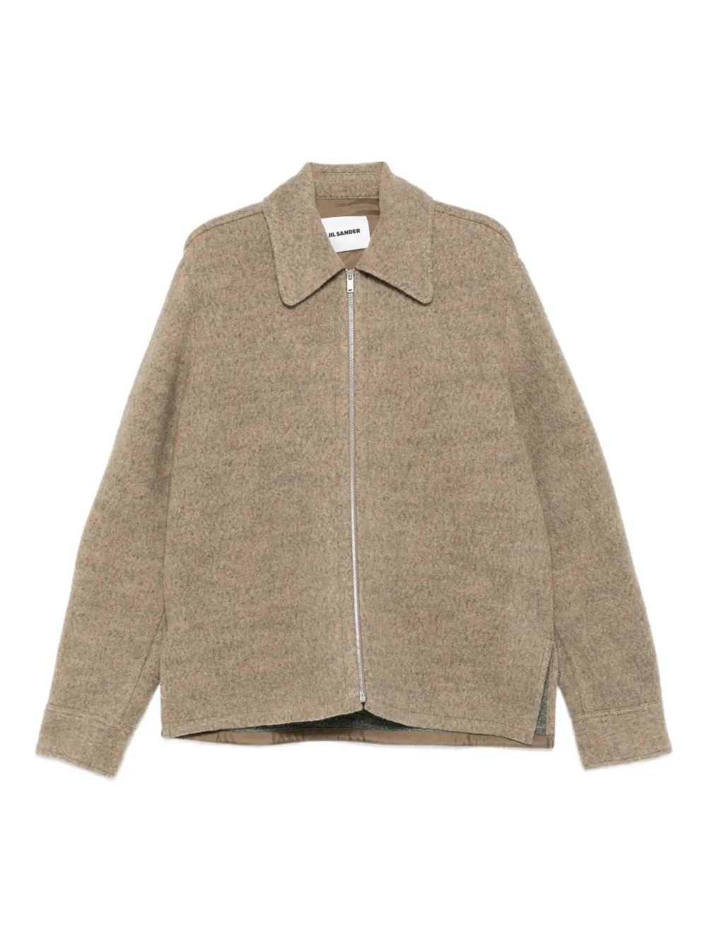 Jil Sander zip-fastening collared wool jacket Beige