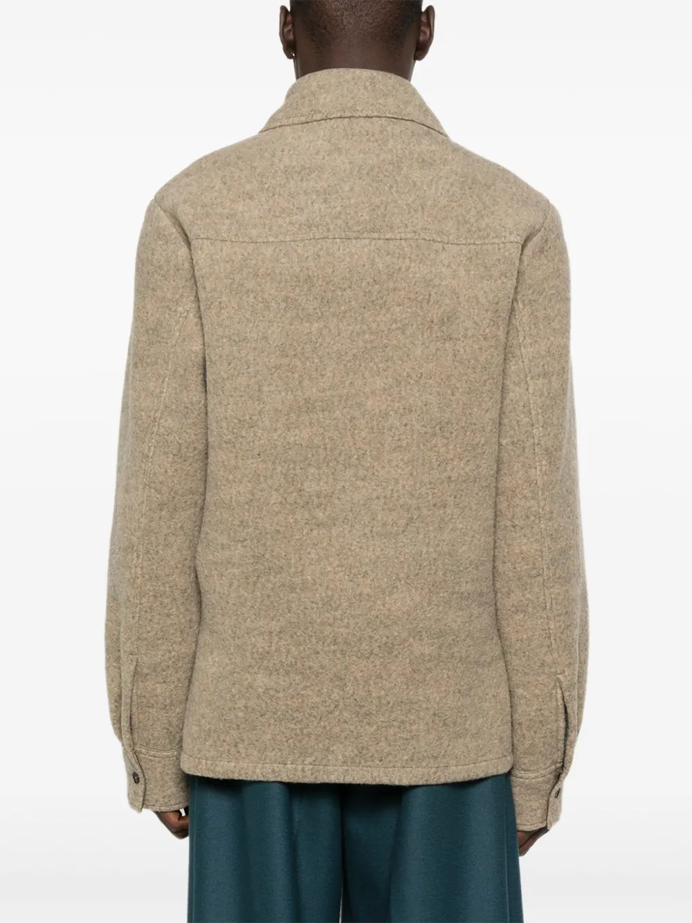 Jil Sander Wollen jack met ritssluiting en kraag Beige