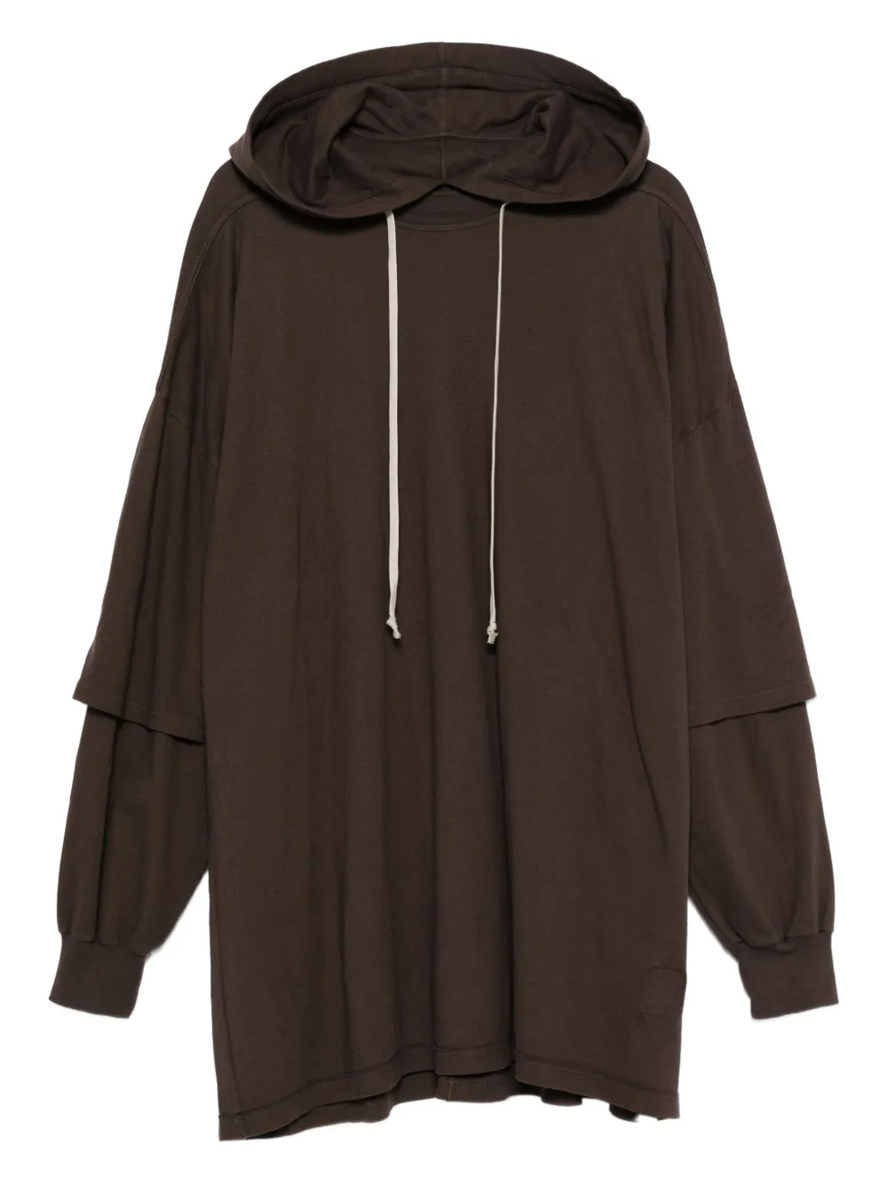 Rick Owens DRKSHDW double-layer hoodie | Brown | Image 1
