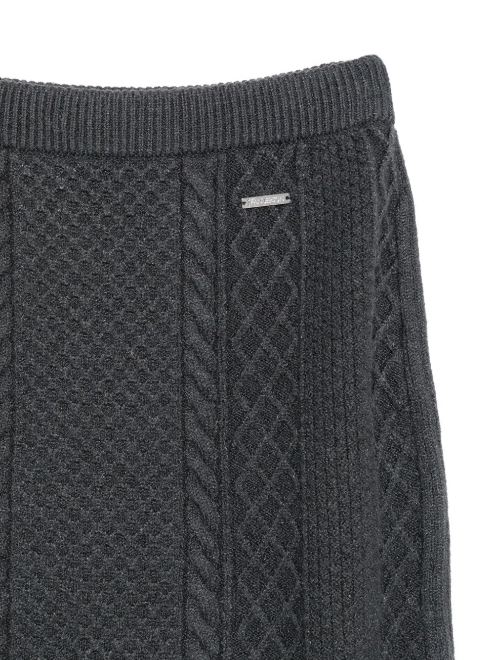 Jw Anderson Cable-knit Wool And Cotton-blend Miniskirt In Gray