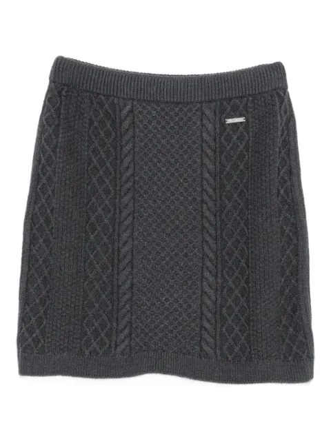 JW Anderson logo-plaque cable-knit mini skirt