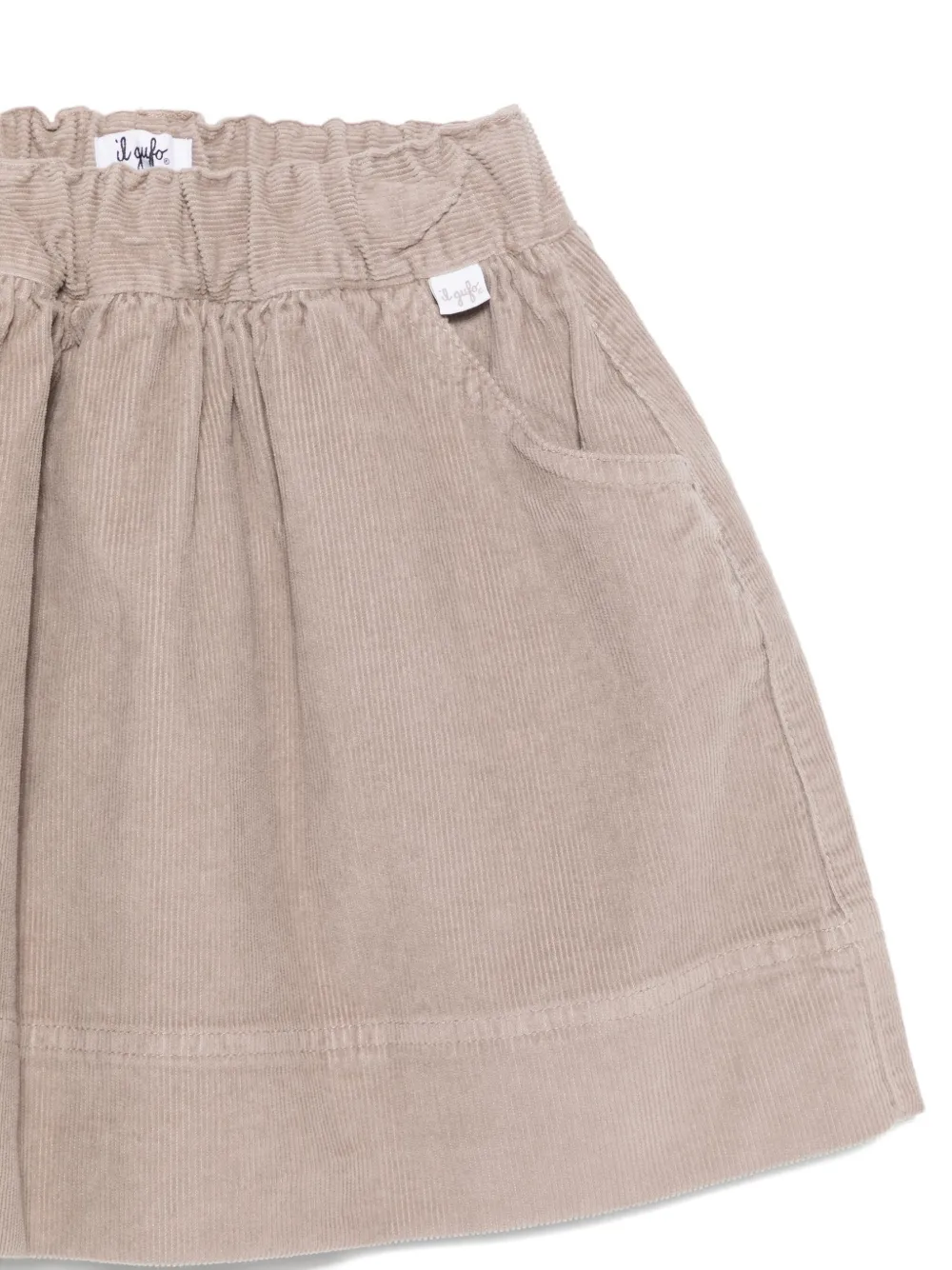 Il Gufo Ribfluwelen mini-rok Beige