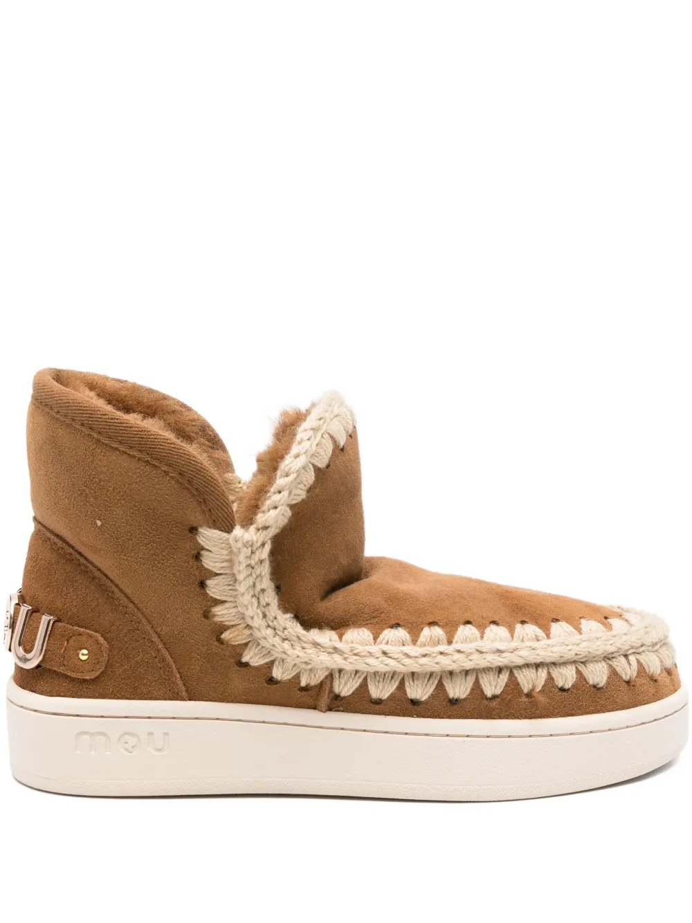 Mou braided-detail suede boots | Brown | Image 1