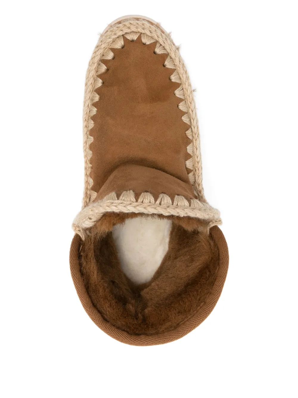 Mou Suède laarzen met gevlochten detail Bruin