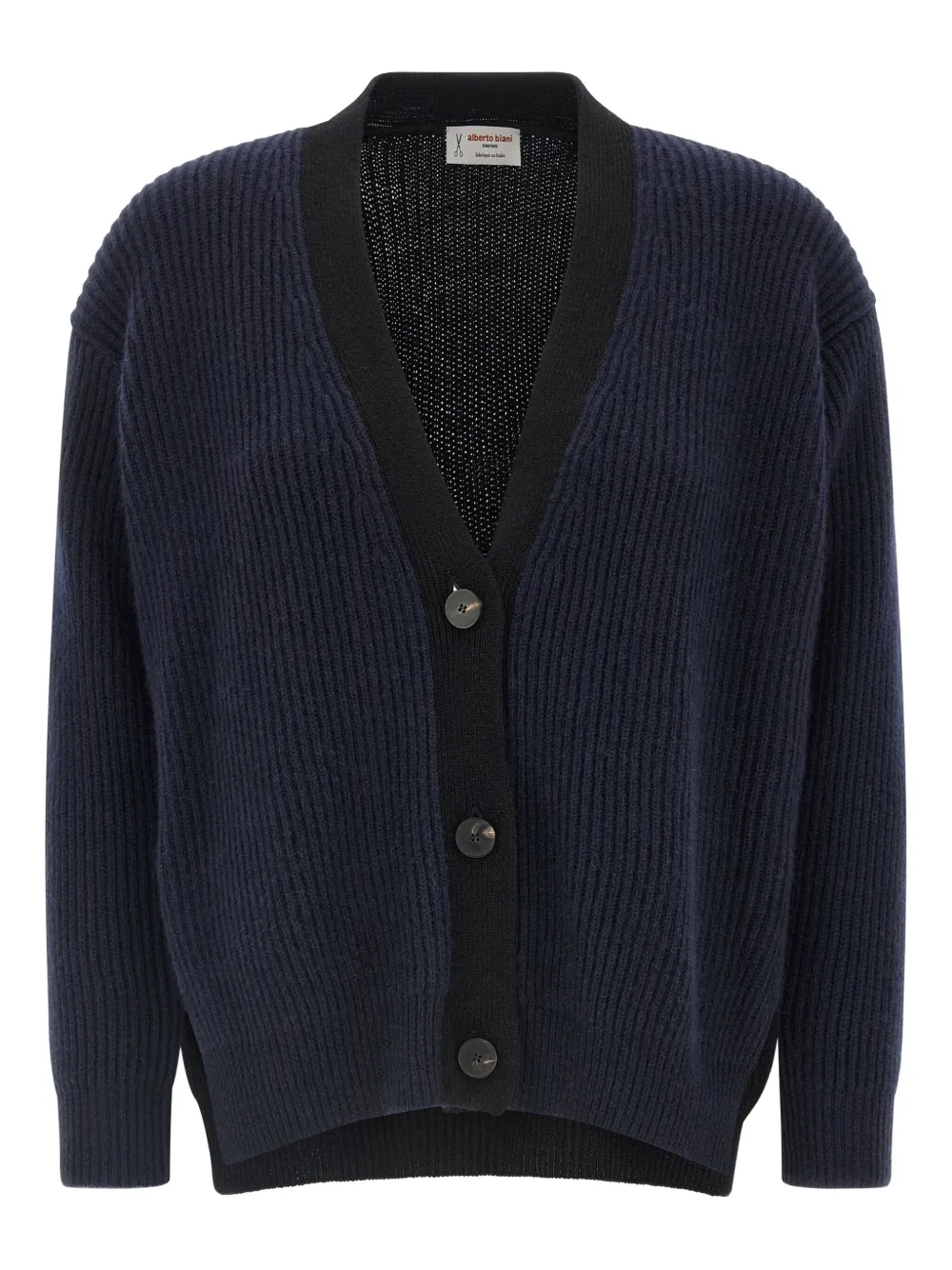 Alberto Biani Geribbeld tweekleurig vest Blauw