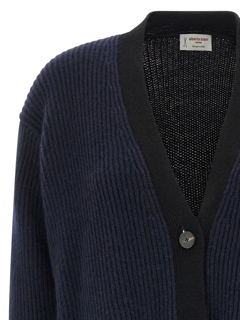 Alberto Biani Geribbeld tweekleurig vest Blauw