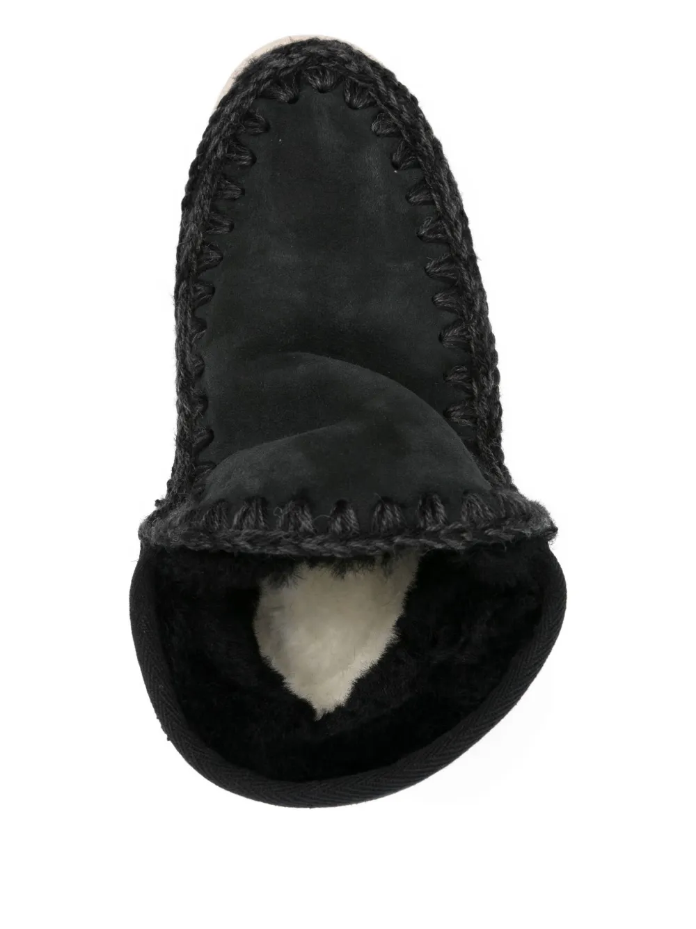 Mou braided-trim suede boots Black