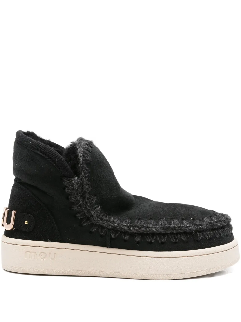 Mou braided-trim suede boots | Black | Image 1