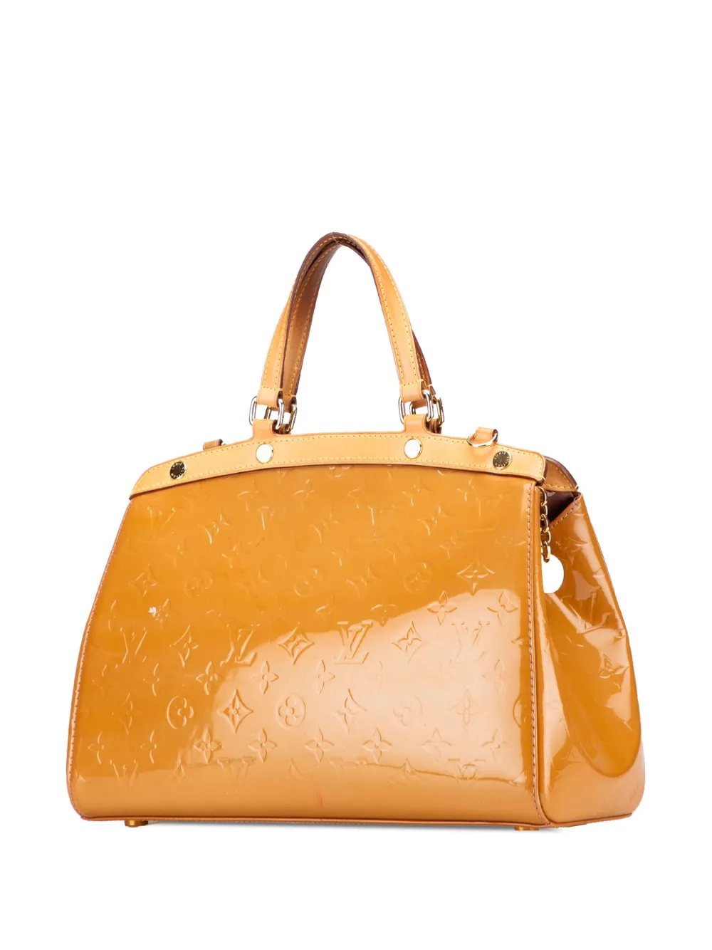 Pre-owned Louis Vuitton 2012 Monogram Vernis Brea Mm Satchel In Brown