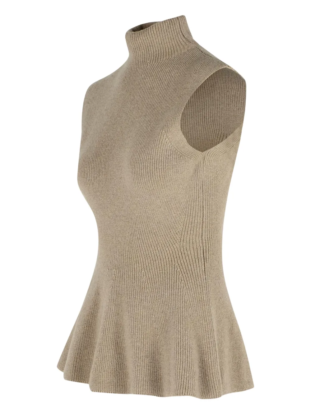 Rohe Sculptural Taupe Melange Cashmere Blend Tank Top In Brown