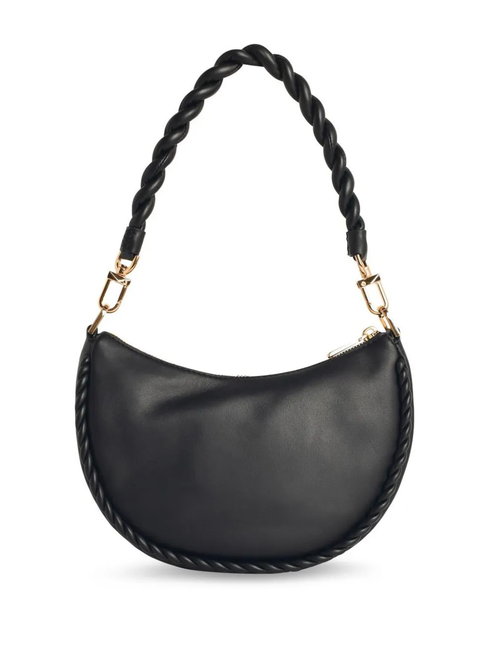 Michael Michael Kors rope-trimmed half-moon shoulder bag - Zwart