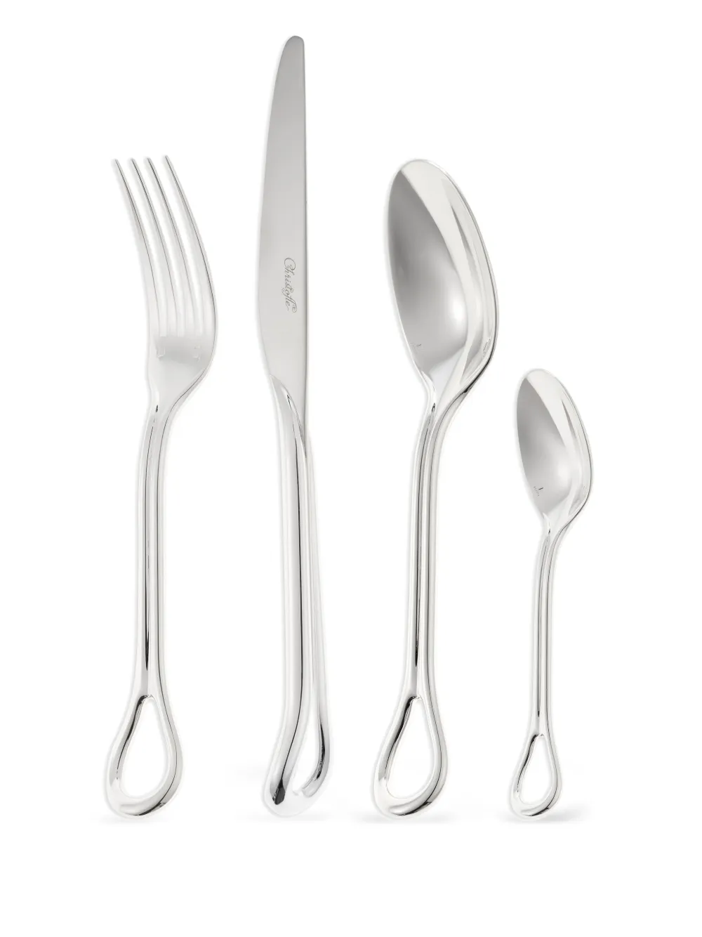 Christofle Carrousel Sp Cutlery (set Of 24) In Silver