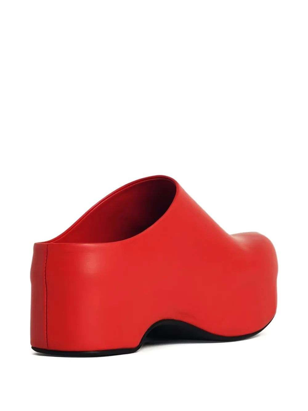 Marni platform debossed-logo slippers Red