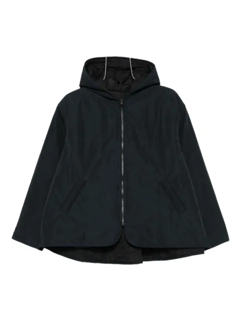 cape concept hooded zip-front jacket