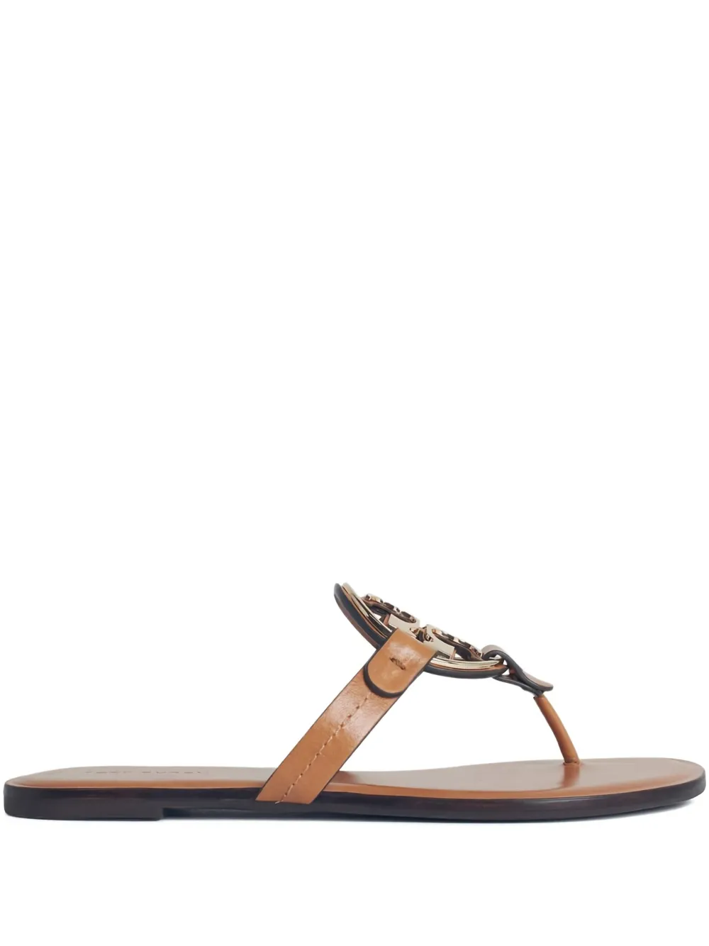 Tory Burch Miller leather logo-plaque sandals Brown