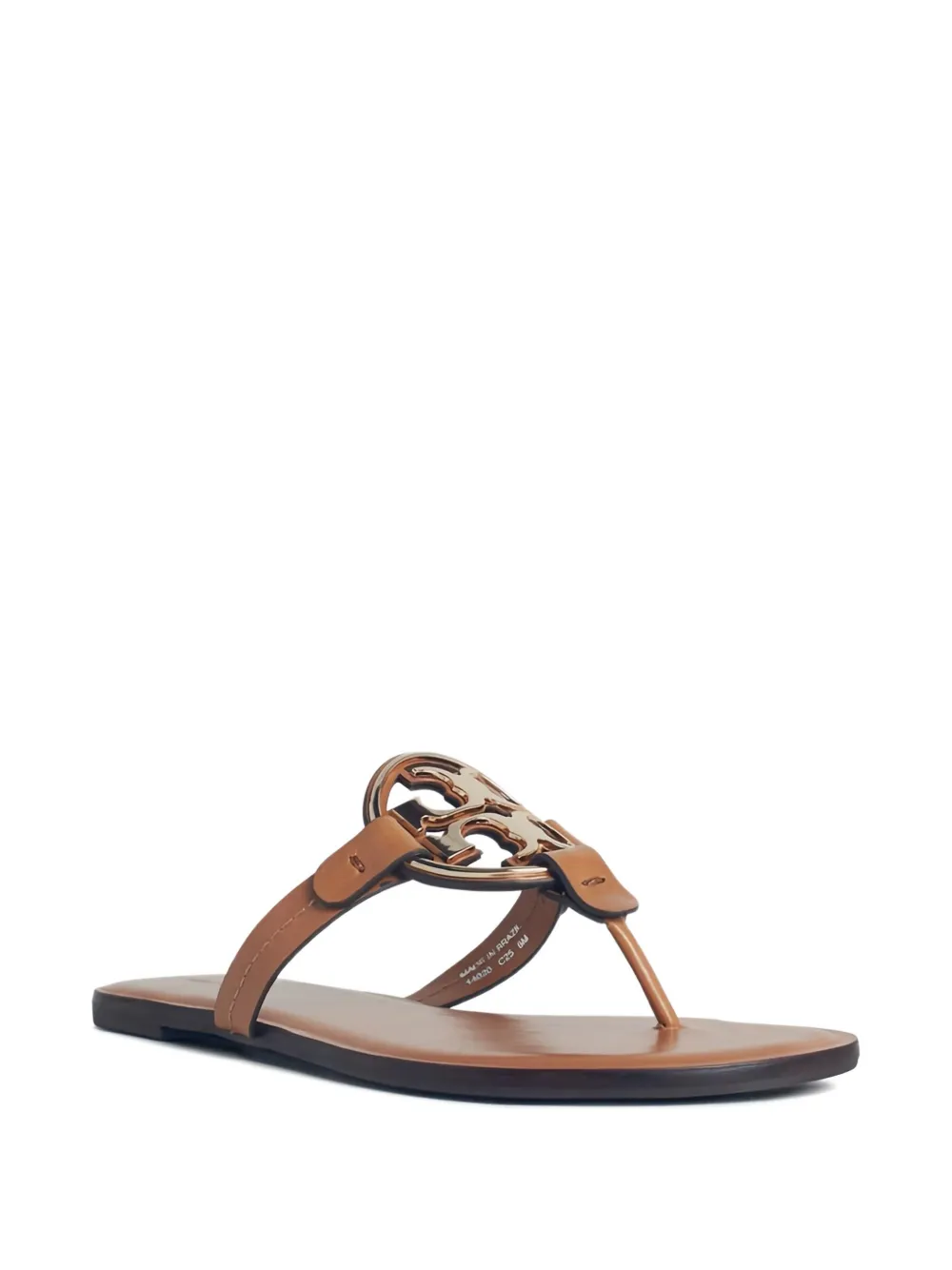 Tory Burch Miller leather logo-plaque sandals Brown