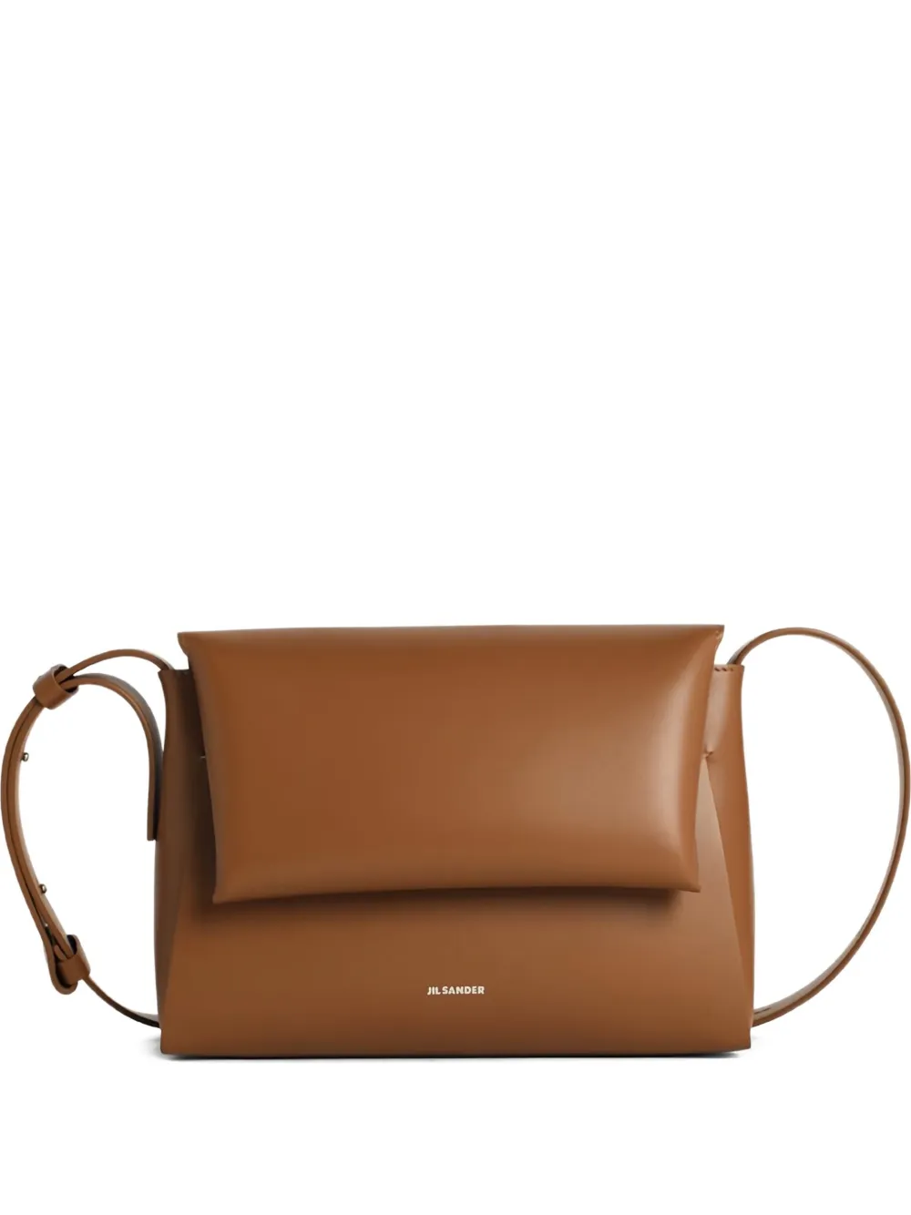 Jil Sander Leren crossbodytas Bruin