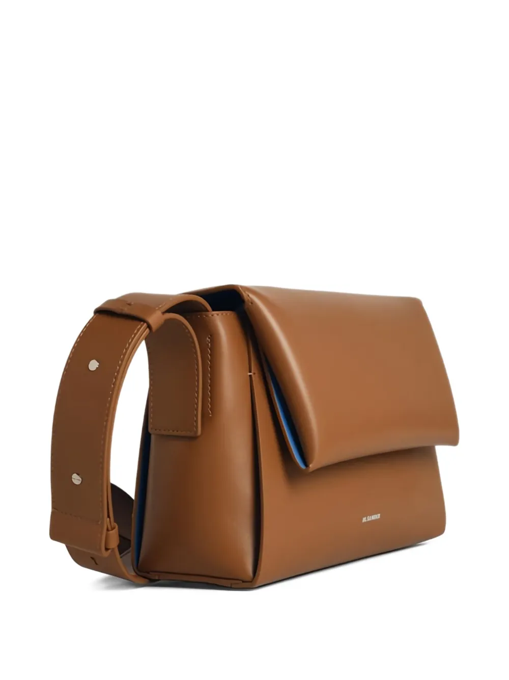 Jil Sander Leren crossbodytas Bruin