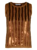 Max Mara sequin-embellishment cable-knit top - Brown