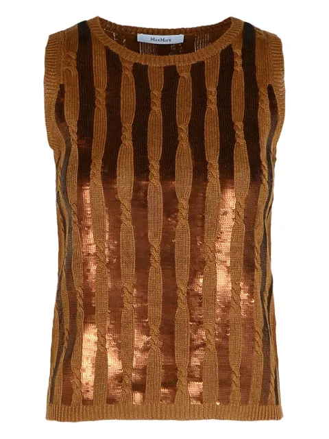 Max Mara sequin-embellishment cable-knit top